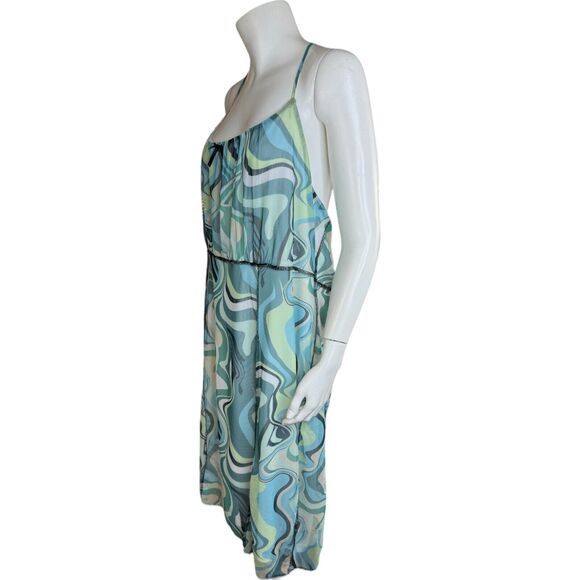 Rue 21 Blue Swirl Sleeveless Sheath Dress Lined Adjustable Straps Size 2X - Picture 5 of 10